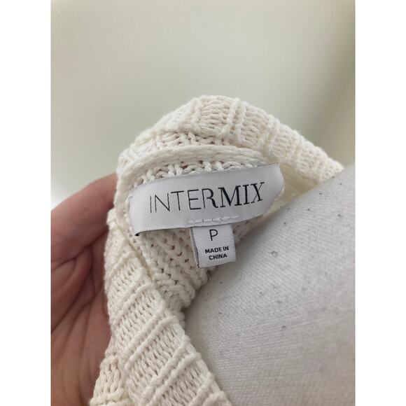 Intermix White Knit Long Cardigan W Tie Belt Sz P - Picture 3 of 3